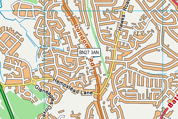 BN27 3AN map - OS VectorMap District (Ordnance Survey)