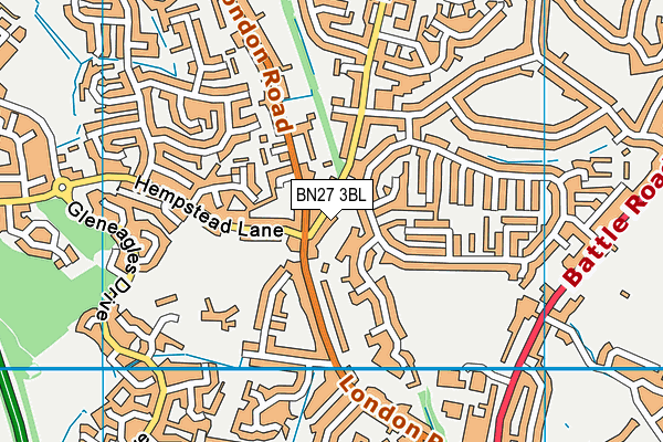 BN27 3BL map - OS VectorMap District (Ordnance Survey)
