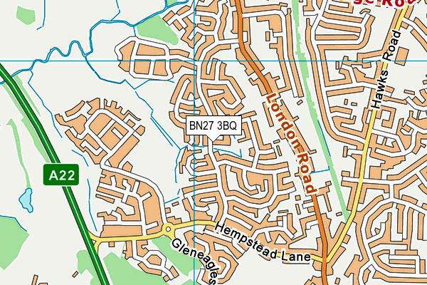 BN27 3BQ map - OS VectorMap District (Ordnance Survey)