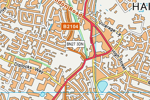 The Beaconsfield map (BN27 3DN) - OS VectorMap District (Ordnance Survey)