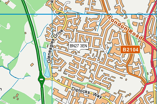 BN27 3EN map - OS VectorMap District (Ordnance Survey)