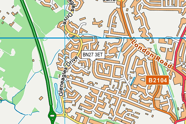 BN27 3ET map - OS VectorMap District (Ordnance Survey)