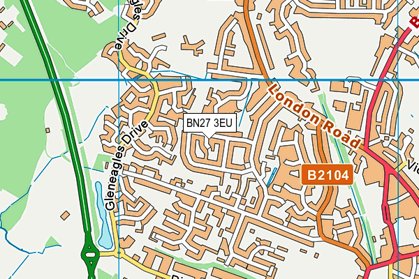 BN27 3EU map - OS VectorMap District (Ordnance Survey)