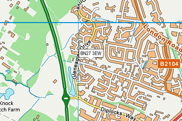BN27 3EW map - OS VectorMap District (Ordnance Survey)