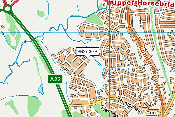 BN27 3GP map - OS VectorMap District (Ordnance Survey)