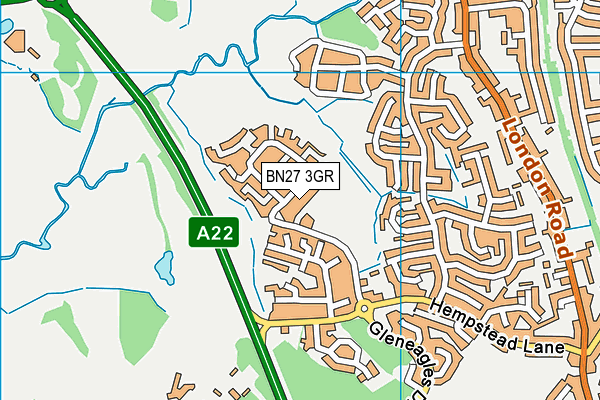 BN27 3GR map - OS VectorMap District (Ordnance Survey)