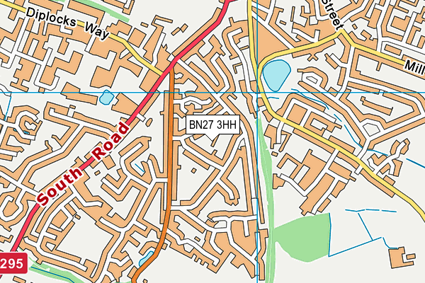 BN27 3HH map - OS VectorMap District (Ordnance Survey)
