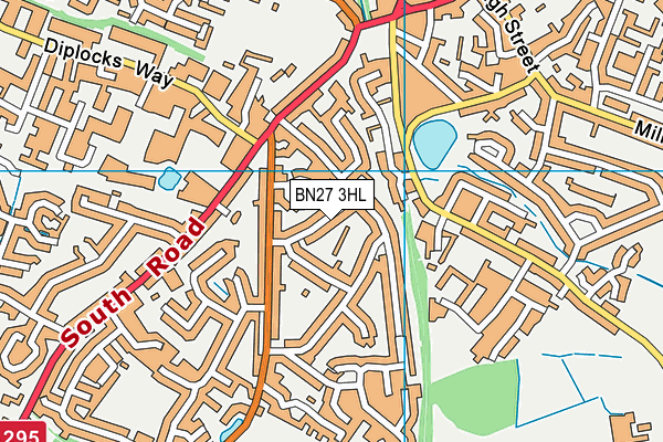 BN27 3HL map - OS VectorMap District (Ordnance Survey)