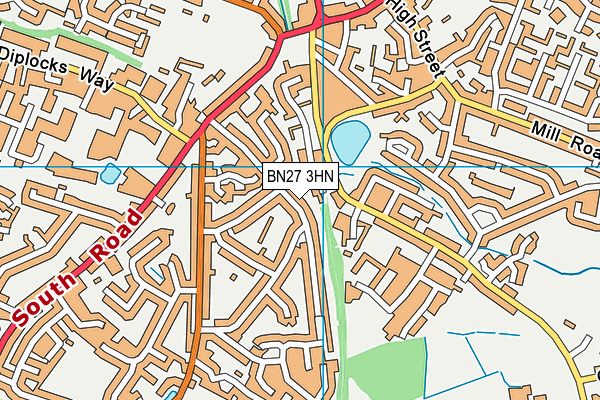 BN27 3HN map - OS VectorMap District (Ordnance Survey)