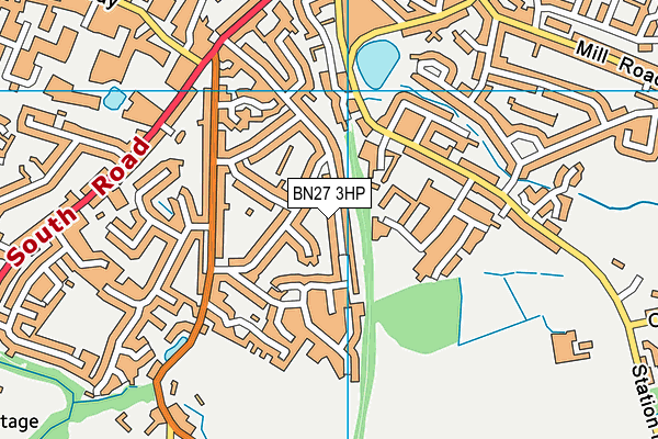 BN27 3HP map - OS VectorMap District (Ordnance Survey)