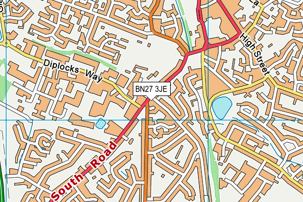 BN27 3JE map - OS VectorMap District (Ordnance Survey)