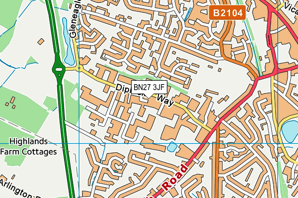 Hailsham Town Fc map (BN27 3JF) - OS VectorMap District (Ordnance Survey)