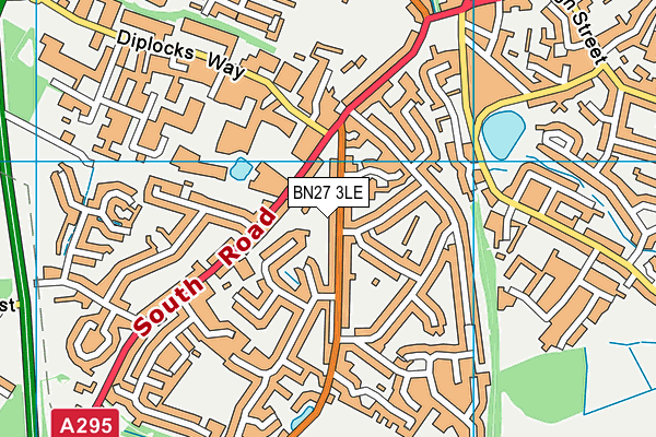 BN27 3LE map - OS VectorMap District (Ordnance Survey)