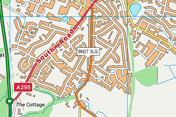 BN27 3LQ map - OS VectorMap District (Ordnance Survey)