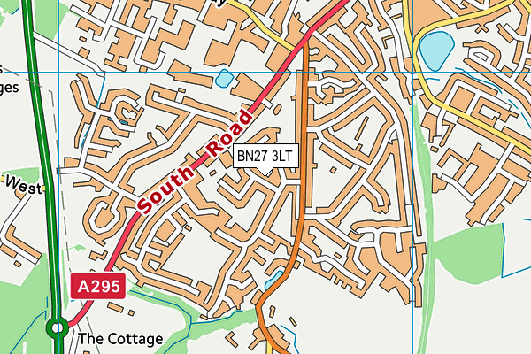 BN27 3LT map - OS VectorMap District (Ordnance Survey)