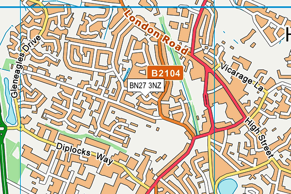 BN27 3NZ map - OS VectorMap District (Ordnance Survey)