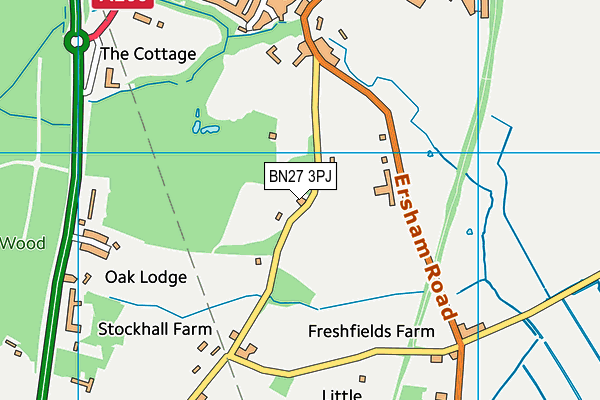BN27 3PJ map - OS VectorMap District (Ordnance Survey)
