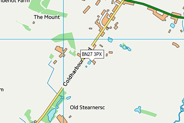BN27 3PX map - OS VectorMap District (Ordnance Survey)