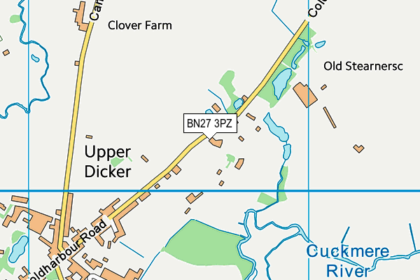 BN27 3PZ map - OS VectorMap District (Ordnance Survey)