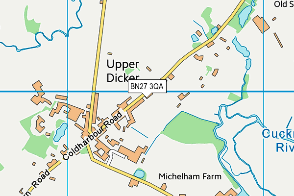 BN27 3QA map - OS VectorMap District (Ordnance Survey)