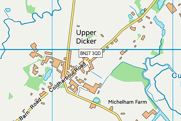 BN27 3QD map - OS VectorMap District (Ordnance Survey)