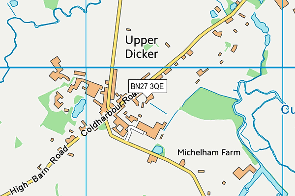 BN27 3QE map - OS VectorMap District (Ordnance Survey)