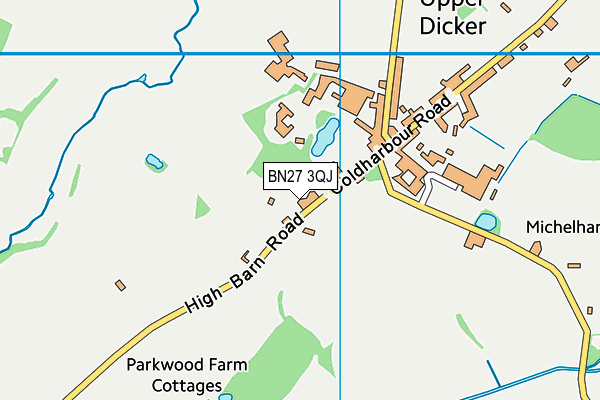 BN27 3QJ map - OS VectorMap District (Ordnance Survey)