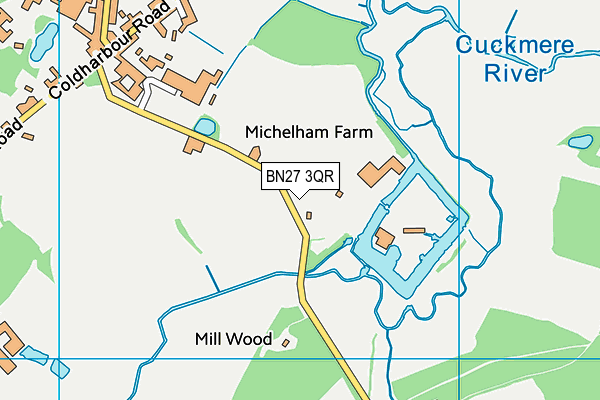 BN27 3QR map - OS VectorMap District (Ordnance Survey)