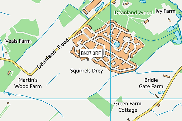 BN27 3RF map - OS VectorMap District (Ordnance Survey)