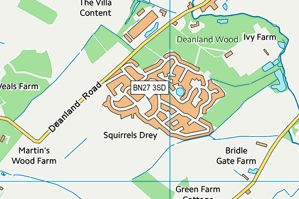 BN27 3SD map - OS VectorMap District (Ordnance Survey)