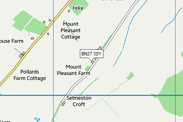 BN27 3SY map - OS VectorMap District (Ordnance Survey)