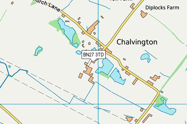BN27 3TD map - OS VectorMap District (Ordnance Survey)