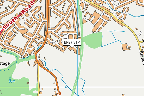 BN27 3TP map - OS VectorMap District (Ordnance Survey)