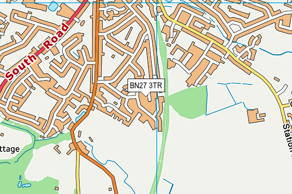 BN27 3TR map - OS VectorMap District (Ordnance Survey)