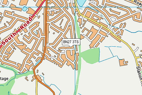 BN27 3TS map - OS VectorMap District (Ordnance Survey)