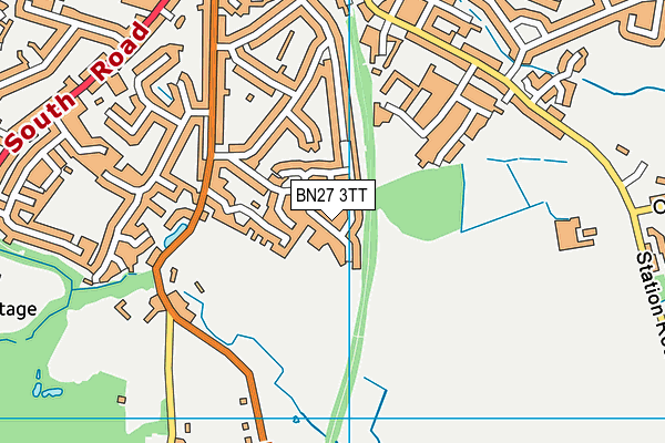 BN27 3TT map - OS VectorMap District (Ordnance Survey)