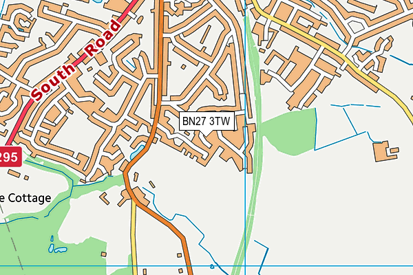 BN27 3TW map - OS VectorMap District (Ordnance Survey)
