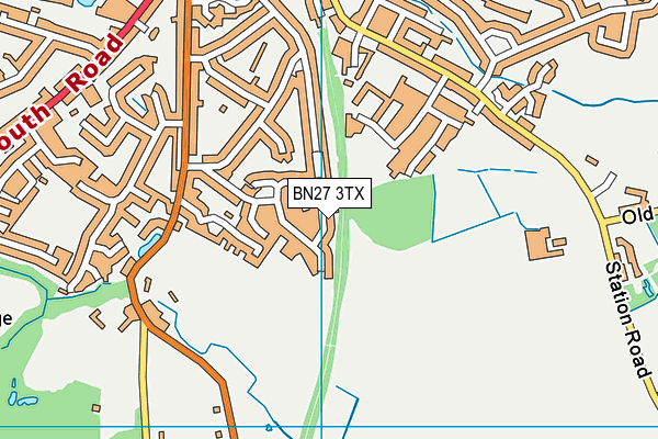 BN27 3TX map - OS VectorMap District (Ordnance Survey)