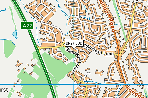 BN27 3UB map - OS VectorMap District (Ordnance Survey)