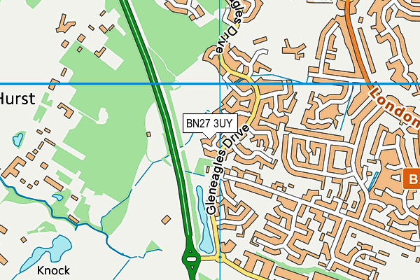 BN27 3UY map - OS VectorMap District (Ordnance Survey)