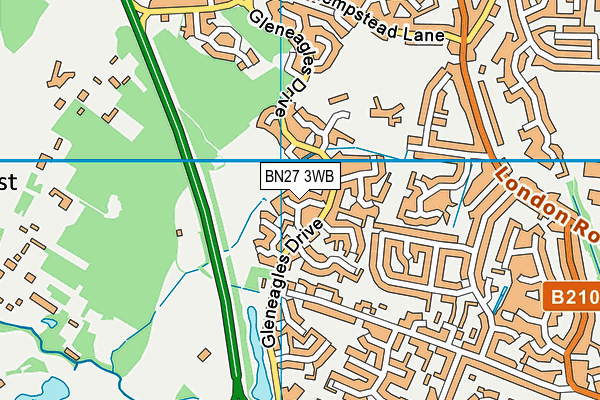 BN27 3WB map - OS VectorMap District (Ordnance Survey)