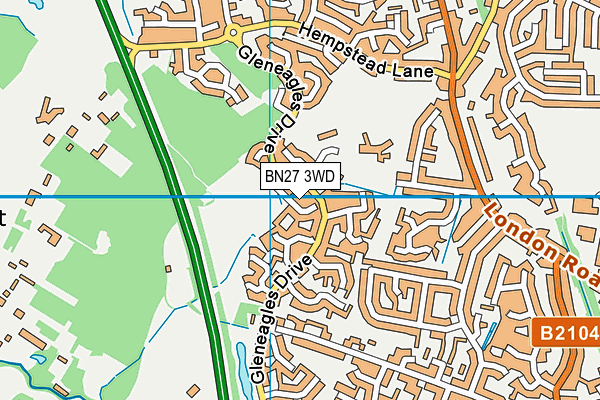 BN27 3WD map - OS VectorMap District (Ordnance Survey)