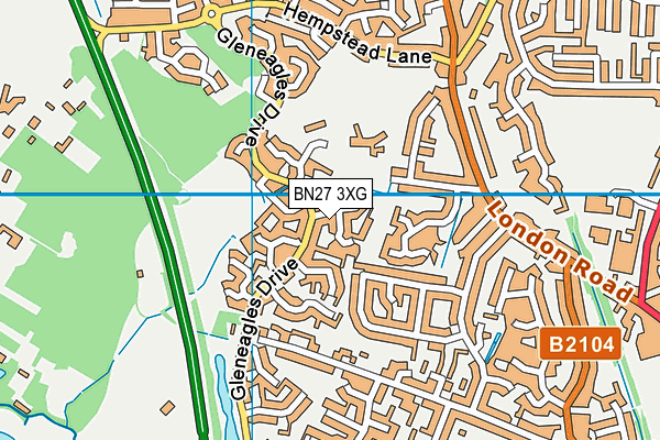 BN27 3XG map - OS VectorMap District (Ordnance Survey)