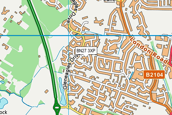 BN27 3XP map - OS VectorMap District (Ordnance Survey)