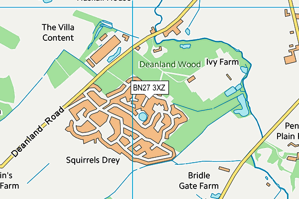 BN27 3XZ map - OS VectorMap District (Ordnance Survey)
