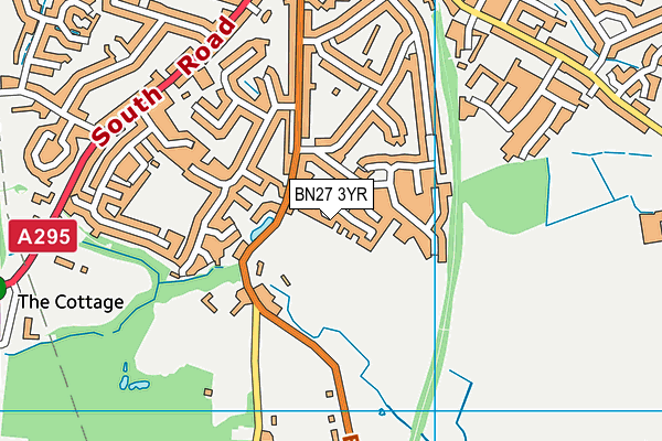 BN27 3YR map - OS VectorMap District (Ordnance Survey)