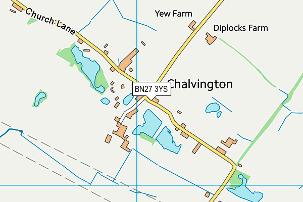 BN27 3YS map - OS VectorMap District (Ordnance Survey)