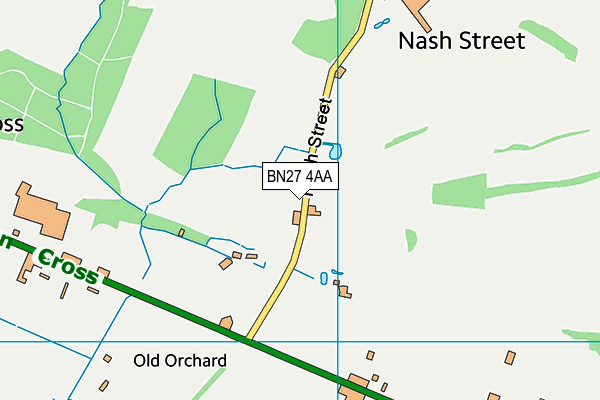 BN27 4AA map - OS VectorMap District (Ordnance Survey)