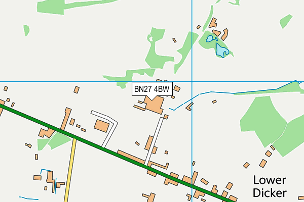 BN27 4BW map - OS VectorMap District (Ordnance Survey)
