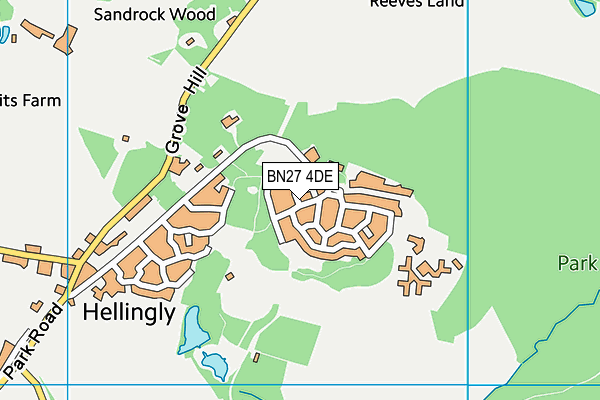 BN27 4DE map - OS VectorMap District (Ordnance Survey)